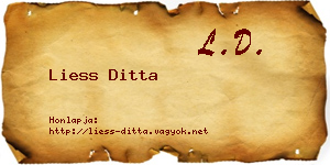Liess Ditta névjegykártya
